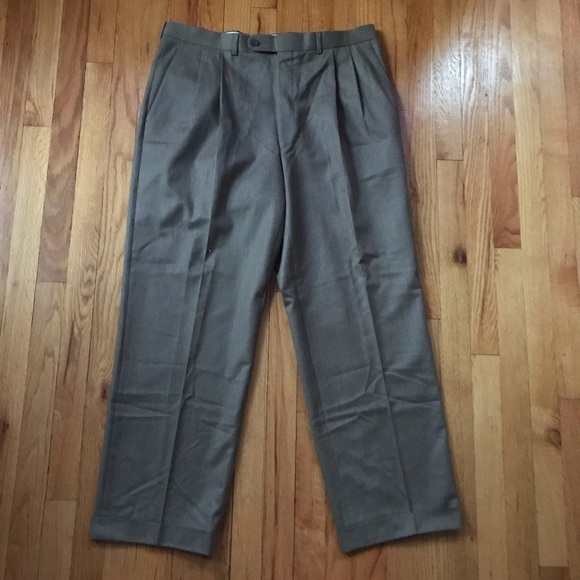 Jack victor Other - Jack Victor Men's Pleated Dress Pants Super 120s Italian Wool Taupe 36x29